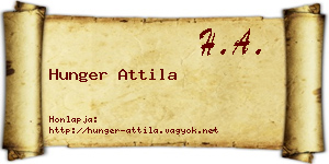 Hunger Attila névjegykártya