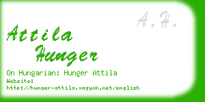 attila hunger business card